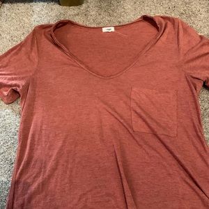 Rust v neck tee